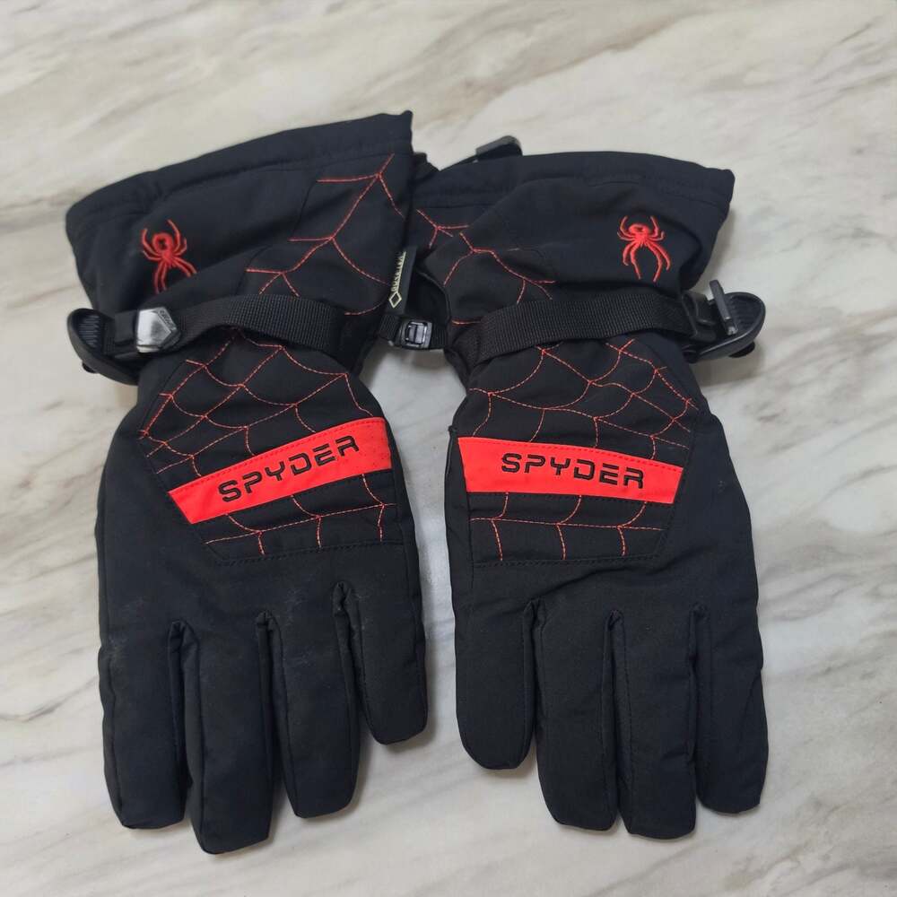 Spyder Overweb Black and Red Ski Gloves GORE-TEX Youth
